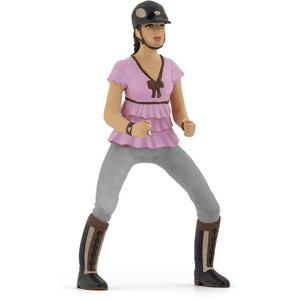 PAPO Horse and Ponies Trendy Riding Girl Pink Toy Figure - Black by PAPO