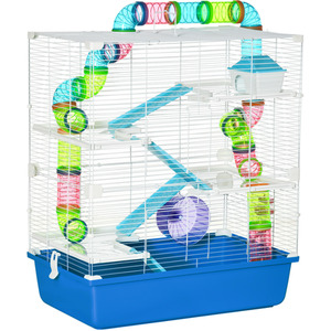 PawHut Large Pet House Cage with Tunnel Tube - Blue by PawHut