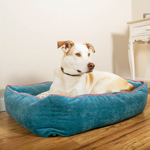 Patterned Anti-Anxiety Dog Bed - Small Medium - Blue by Ministry of pets