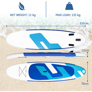 Costway 11ft Inflatable Stand Up Paddle Board - Blue by Costway