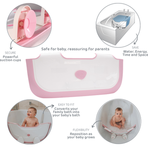 BabyDam Bathwater Barrier alternative to a baby bath suitable from birth - Pink by BabyDam