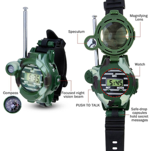 Pair of 7-Function Walkie Talkie Watches - Green