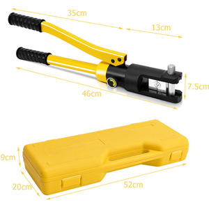 16 Tons 11 Dies Hydraulic Wire Terminal Crimper Tool - Yelllow by Costway