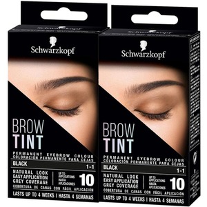 Schwarzkopf Brow Tint Professional Black Permanent Eyebrow Dye Tinting Kit - Buy 2 - Black / 0.08kg / 6cm by Schwarzkopf