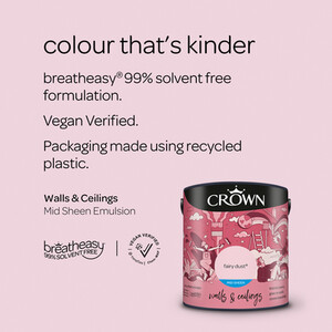 Crown Walls and Ceilings Mid Sheen Emulsion - Fairy Dust / 2.5l by Crown Paints
