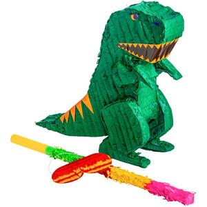Dinosaur Cardboard Pinata, Stick and Blindfold Set - Multi by Fax Potato