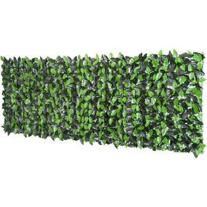 Outsunny 3M x 1M Artificial Leaf Hedge Screen - Green by Outsunny