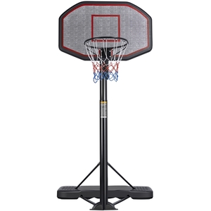 Portable Basketball Hoop with Adjustable Height - Red by Yaheetech