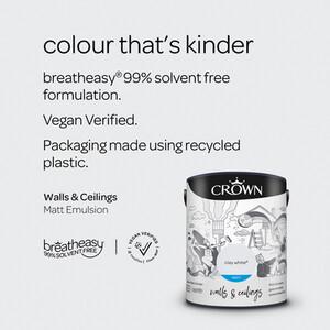 Crown Breatheasy Matt Emulsion Paint 5L - Clay White by Crown Paints