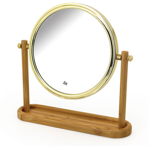 Bamboo Base Cosmetic Mirror - Gold