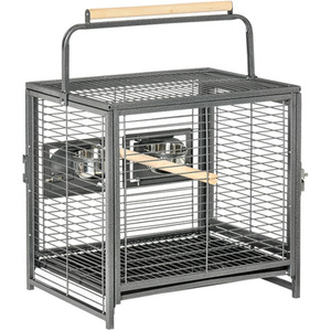 PawHut Parrot Cage Bird Carrier - Black by PawHut