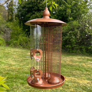 Delux 3 in 1 Seed, Nut and Fatball Bird Feeder - Gold by Selections