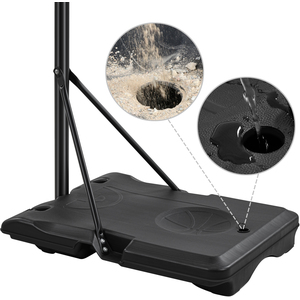 Basketball Hoop with PVC Backboard and Wheels - Black/White by Yaheetech