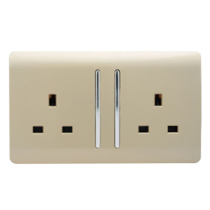 2 Gang 13Amp Long Rocker Double Socket - Gold / 5 by Trendiswitch