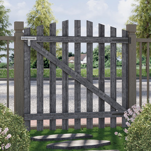 Solid Wood Garden Gate with Z-Shaped Structure by Livingandhome