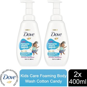 Dove Kids Care Body Wash Cotton Candy Hypoallergenic Foaming Wash, 400ml - Buy 2 / 2x by Dove