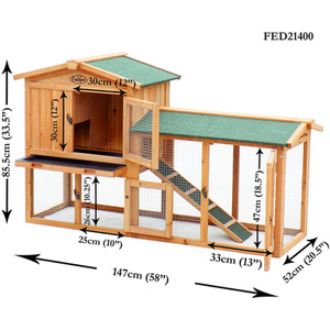 Wooden Small Animal Hutch 2 Tier - Natural / 85.5cm by Actiaspet