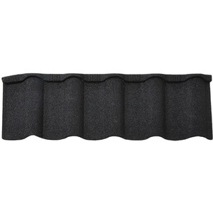 Set of 5 Asphalt Shingle Coated Metal Roofing - Black by Livingandhome