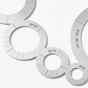 Stainless Steel Leather Corner and Circle Cutting Template Guide Tool - Silver / Model 4 by NOVECRAFTO