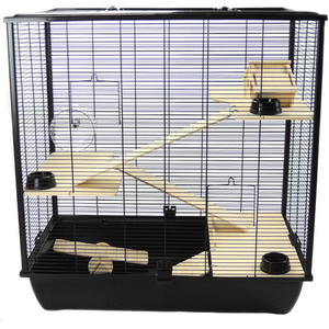 The Plaza Tall Black Cage with Three Floors - Black by Little Friends