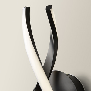 Infinity IP44 Rated Double Twist Integrated LED Wall Ceiling Light - Matte Black by ValueLights