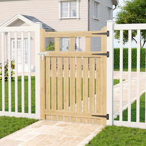 Outdoor Wooden Garden Gate with Door Bolt - Wood Colour / 90cm / 120cm by lifeideas