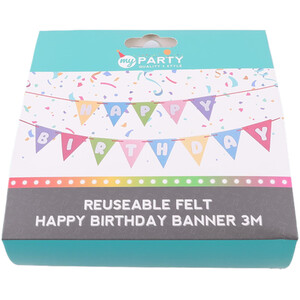 Reusable Felt Happy Birthday Banner by My Party