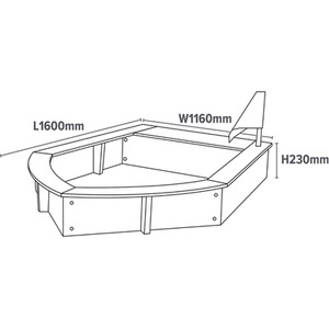Kids Boat Sandpit with Seating and Cover - Natural by Liberty House Toys