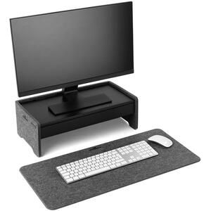 Durable Felt Desk Mat With Phone Holder - Charcoal by Durable