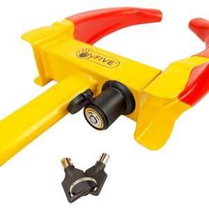 Wheel Clamp Car Van Trailer Heavy Duty Anti Theft Security Device Keys Lock - Yellow by HyFive