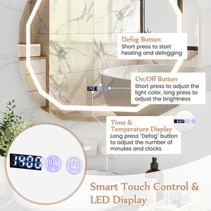 Bathroom Anti-Fog Mirror - Silver by Costway