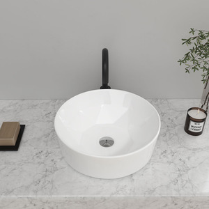 Ceramic Bathroom Basin with Multiple Design Options - White / 40.5cm by Livingandhome