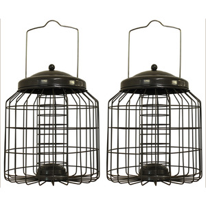 Heavy Duty Squirrel Proof Hanging Bird Suet Fat Ball Feeder - Grey / 2 by Selections