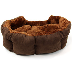 Deluxe Faux Fur Dog Bed in Chocolate Brown - Brown / L by Actiaspet