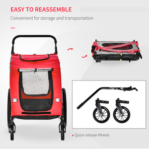 PawHut Bike Trailer 2-in-1 Pet Stroller by PawHut