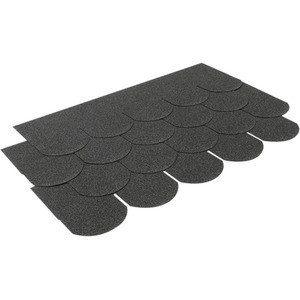 18 Piece Fish Scale Asphalt Roof Shingles - Black by lifeideas