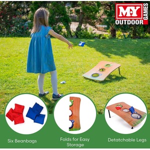 Family Bean Bag Toss Game - Brown by Garden Mile