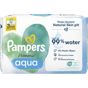 Pampers Harmonie Aqua Baby Wipes - White by Pampers