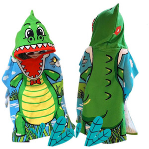 Kids Beach and Bath Hooded Towel Poncho - Dinosaur
