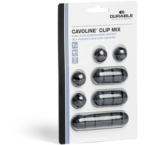 Durable CAVOLINE Cable Management Clip - Graphite / 7 / 58g by Durable
