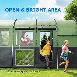 Outsunny 8-Person Camping Tent Tunnel Design with 4 Large Windows by Outsunny
