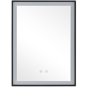 Fog-Free LED Mirror Cabinet with Shaver Socket - White + Black by Livingandhome