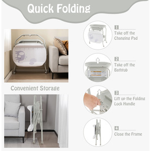 4 in 1 Baby Changing Table - Grey by Costway