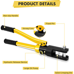 16 Tons 11 Dies Hydraulic Wire Terminal Crimper Tool - Yelllow by Costway