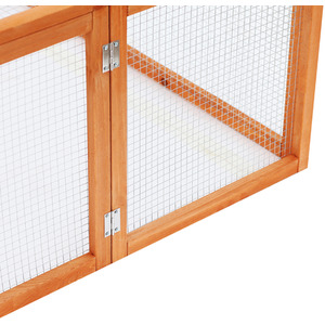 PawHut rabbit Run Wooden Rabbit Hutch Cage - Natural by PawHut