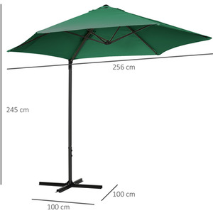 Outsunny 2.5M 360 degree Rotation Garden Cantilever Parasol by Outsunny