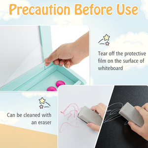 Children's Double-Sided Art Easel with Paper Roll by Costway