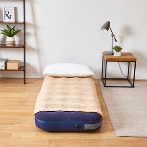 Neo Flocked Inflatable Airbed Mattress With Pump - Blue / 73cm by Neo