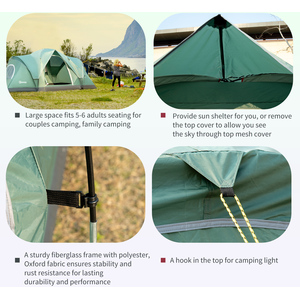 Outsunny Dome Camping Tent 5 to 6 Man - Green by Outsunny