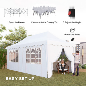 Outsunny 3 x 6m Pop Up Gazebo with Sides Carry Bag and Sand Bags - White by Outsunny